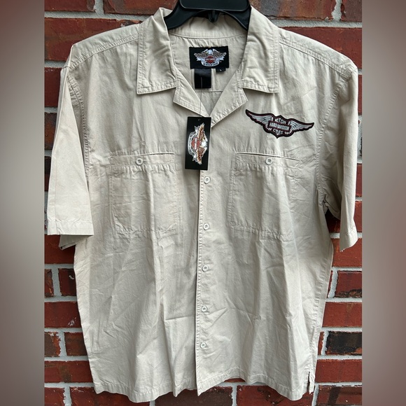 Harley-Davidson Other - NWT Harley Davidson Men’s Large Button Down Short Sleeve We Don’t Do Fear Shirt